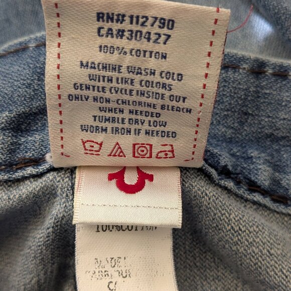 True Religion Men's  Relaxed Straight  Size 34 Blue - Picture 14 of 16